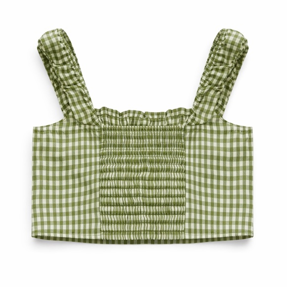 Tullea Gingham Women's Gingham Crop Tank Top Size Small NWT - Picture 3 of 7